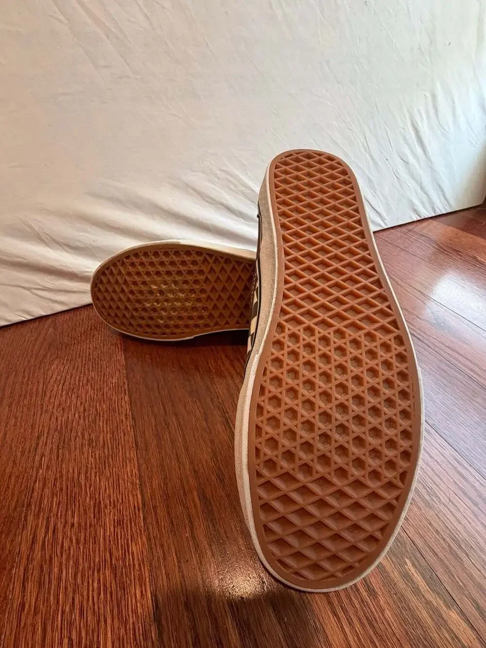 Vans Classic Slip-On Checkerboard Brown Canvas Sneakers